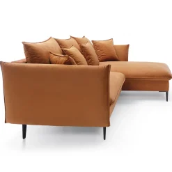 Garnero Arredamenti Divano letto angolare destro 3 posti 258x167cm tessuto arancio Lushify Tessuto Magic Velvet Arancio Online