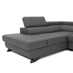 Garnero Arredamenti Divano letto angolare destro 5 posti 272x219cm tessuto antracite Lumma Sale