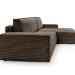 Garnero Arredamenti Divano letto angolare destra 3 posti 267x167cm velluto a coste marrone Relaxion Velluto a Coste Poso Marrone Best