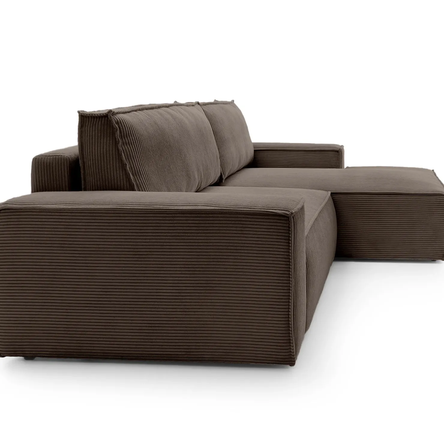 Garnero Arredamenti Divano letto angolare destra 3 posti 267x167cm velluto a coste marrone Relaxion Velluto a Coste Poso Marrone Best