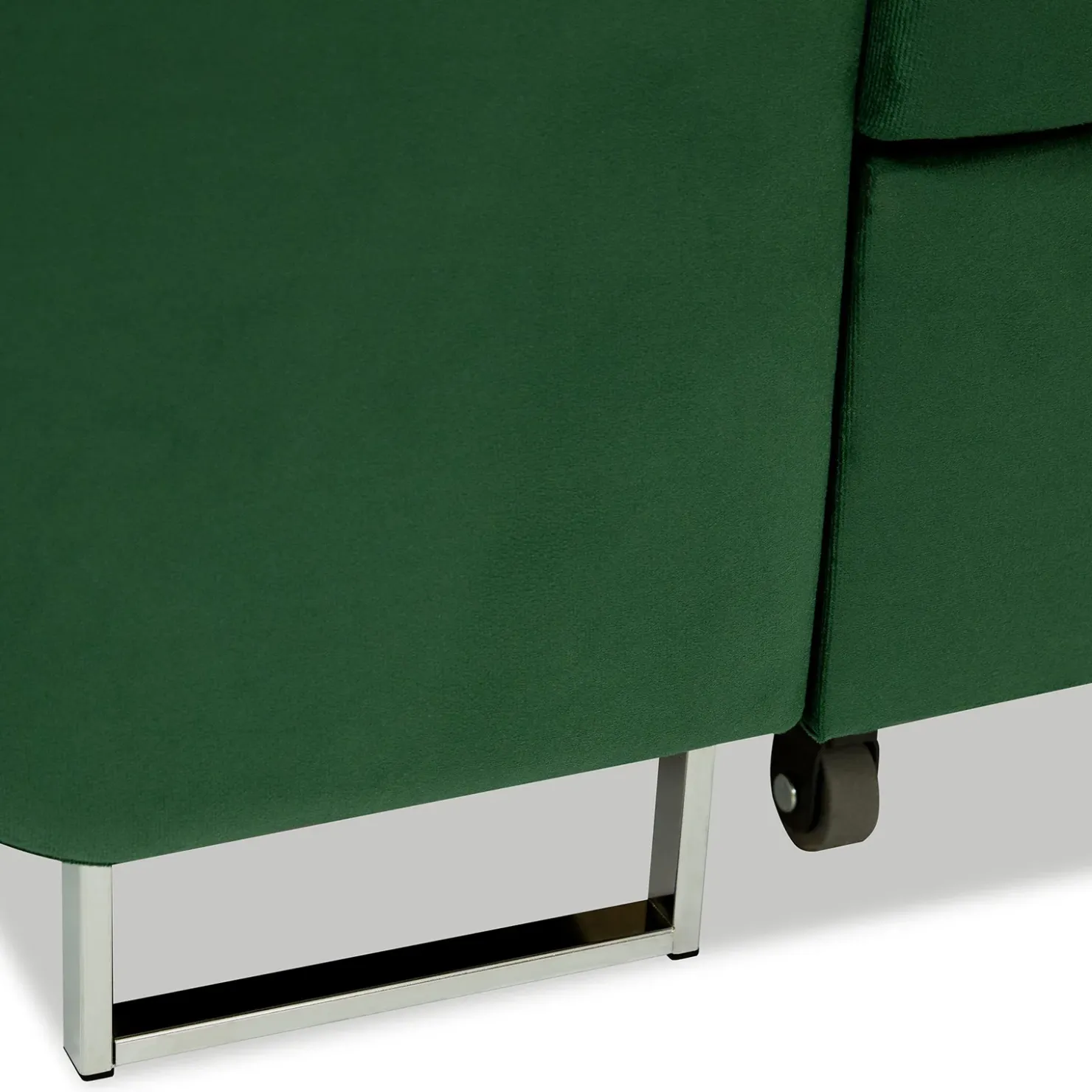 Garnero Arredamenti Divano letto angolare destra imbottito 274x203cm verde Bormio Tessuto Vellutato Manila Verde New