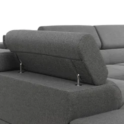 Garnero Arredamenti Divano letto angolare destra imbottito 274x203cm grigio Bormio Tessuto Vellutato Manila Grigio New