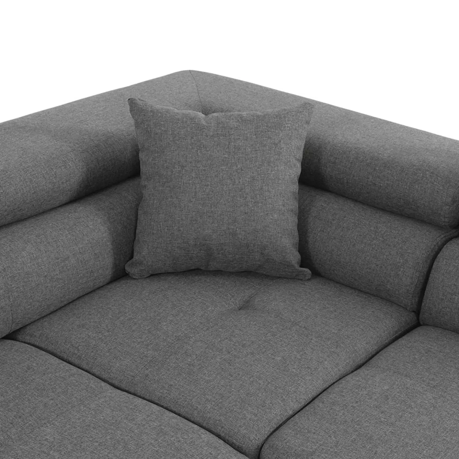 Garnero Arredamenti Divano letto angolare destra imbottito 274x203cm grigio Bormio Tessuto Vellutato Manila Grigio New