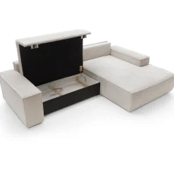 Garnero Arredamenti Divano letto angolare destro 3 posti 267x167cm velluto a coste beige Relaxion Velluto a Coste Poso Beige Clearance