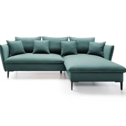 Garnero Arredamenti Divano letto angolare destro 3 posti 258x167cm tessuto petrolio Lushify Tessuto Riviera Vellutato Petrolio Online
