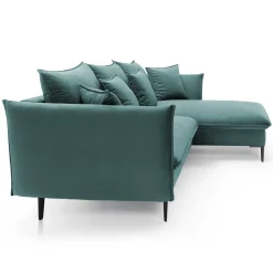 Garnero Arredamenti Divano letto angolare destro 3 posti 258x167cm tessuto petrolio Lushify Tessuto Riviera Vellutato Petrolio Online