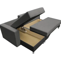 Garnero Arredamenti Divano letto angolare destra 3 posti 215cm grigio scuro e chiaro Aureliano Hot