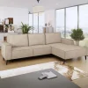 Garnero Arredamenti Divano letto angolare destro 3 posti 260x161cm tessuto beige Pluf Best