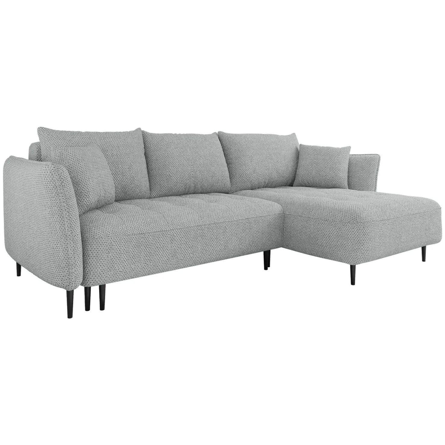 Garnero Arredamenti Divano letto angolare destro 3 posti 276x158cm tessuto grigio Angle Tessuto Peluche Onega Grigio Best