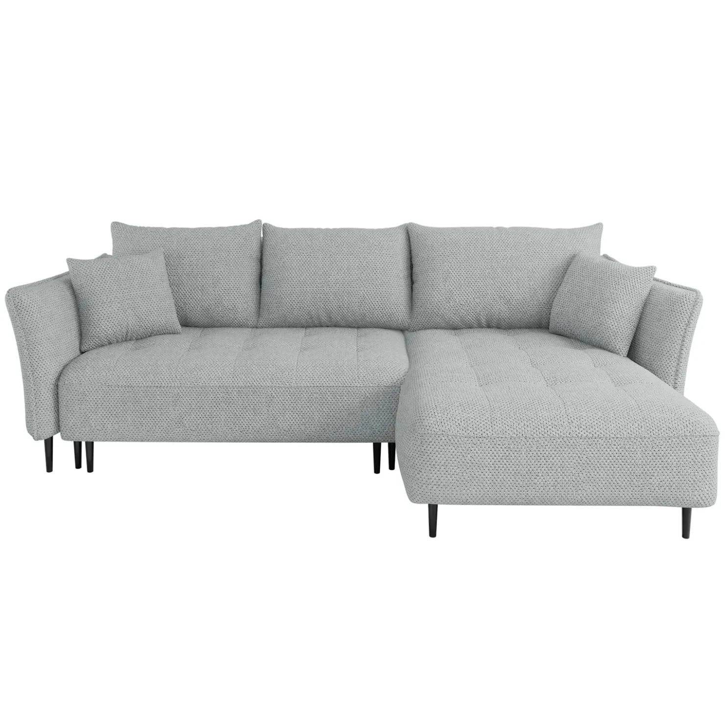 Garnero Arredamenti Divano letto angolare destro 3 posti 276x158cm tessuto grigio Angle Tessuto Peluche Onega Grigio Best