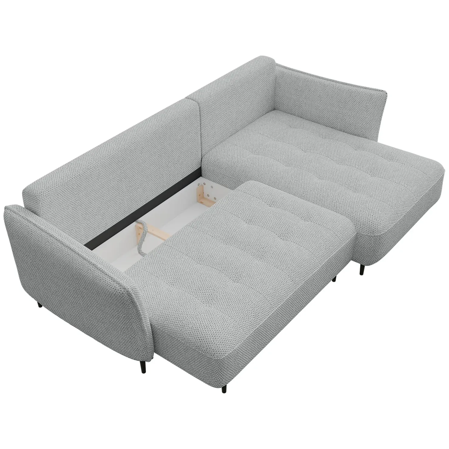 Garnero Arredamenti Divano letto angolare destro 3 posti 276x158cm tessuto grigio Angle Tessuto Peluche Onega Grigio Best