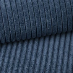 Garnero Arredamenti Divano letto angolare destra 3 posti 267x167cm velluto a coste blu Relaxion Velluto a Coste Poso Blu Outlet