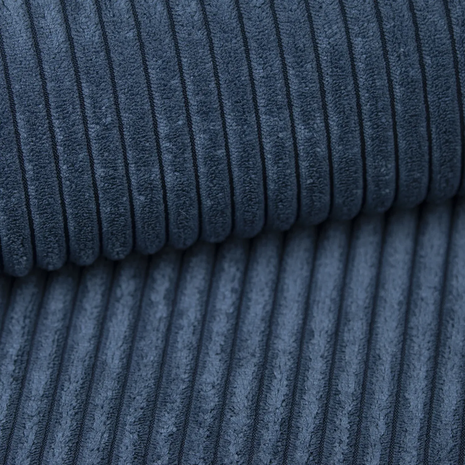 Garnero Arredamenti Divano letto angolare destra 3 posti 267x167cm velluto a coste blu Relaxion Velluto a Coste Poso Blu Outlet