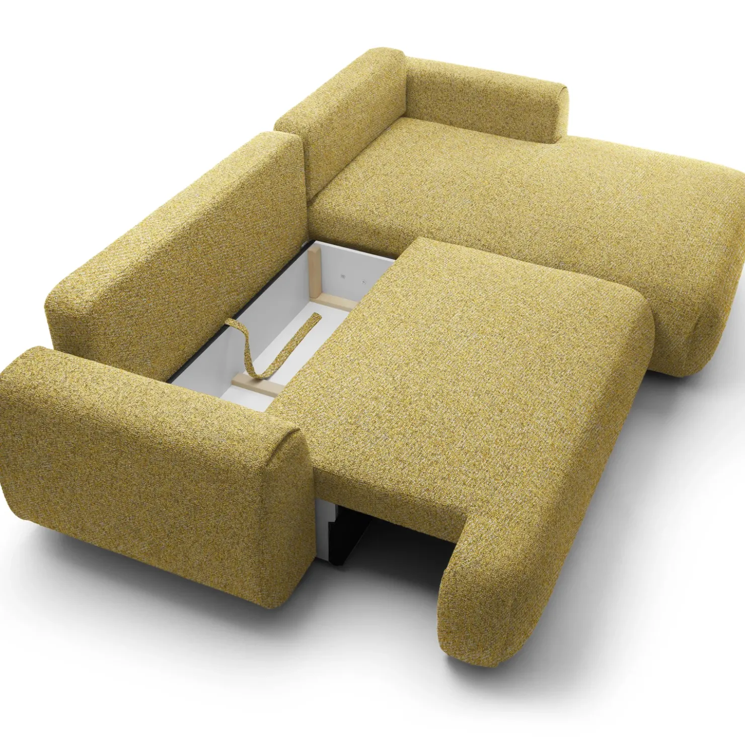 Garnero Arredamenti Divano letto angolare destra 3 posti 270x167cm tessuto giallo Cloudify Tessuto Puente Giallo Hot