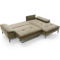 Garnero Arredamenti Divano letto angolare destra 3 posti 265x170cm tessuto beige Chillax