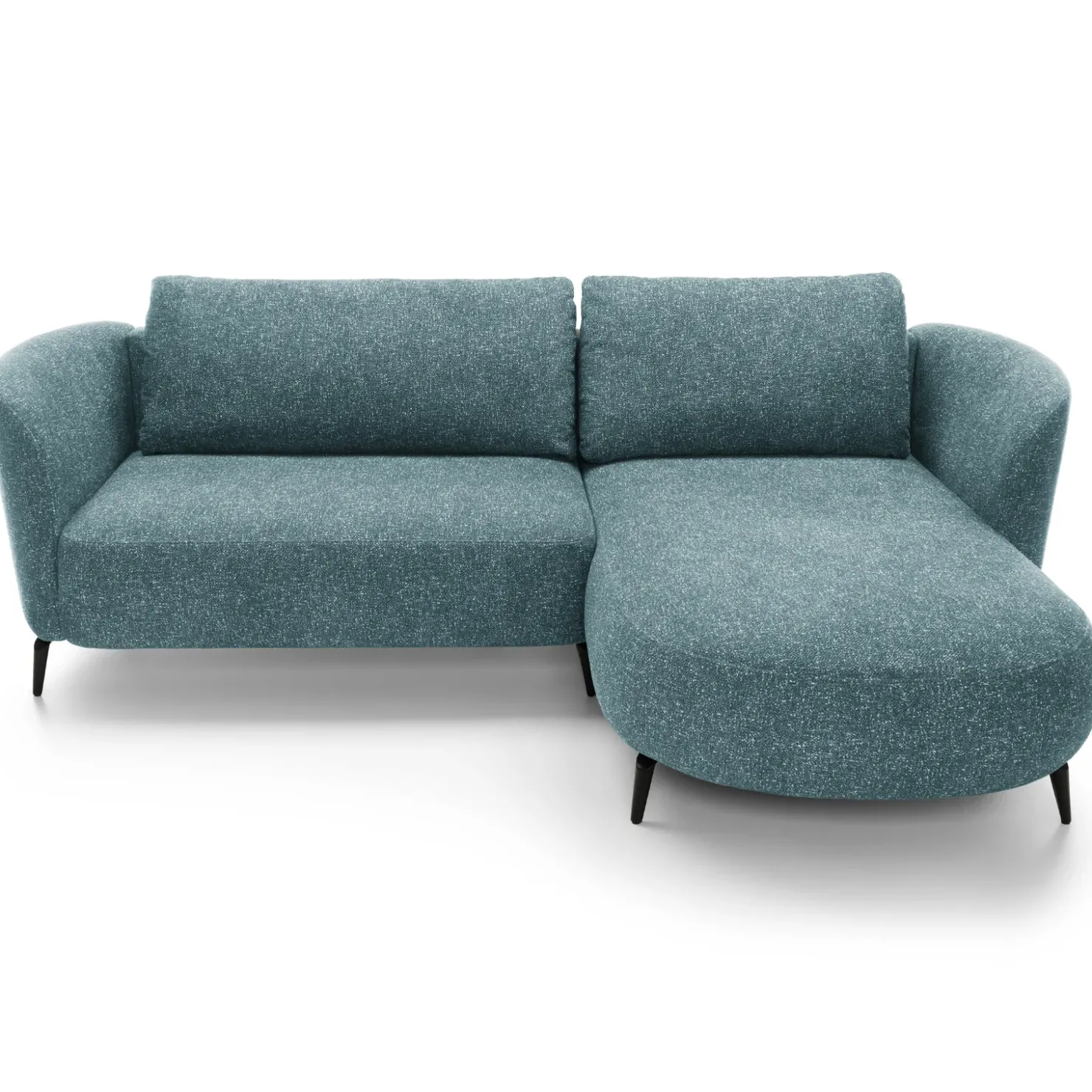Garnero Arredamenti Divano letto angolare destra 3 posti 260x180cm tessuto bouclè azzurro Repose Tessuto Bouclè Blur Azzurro Best
