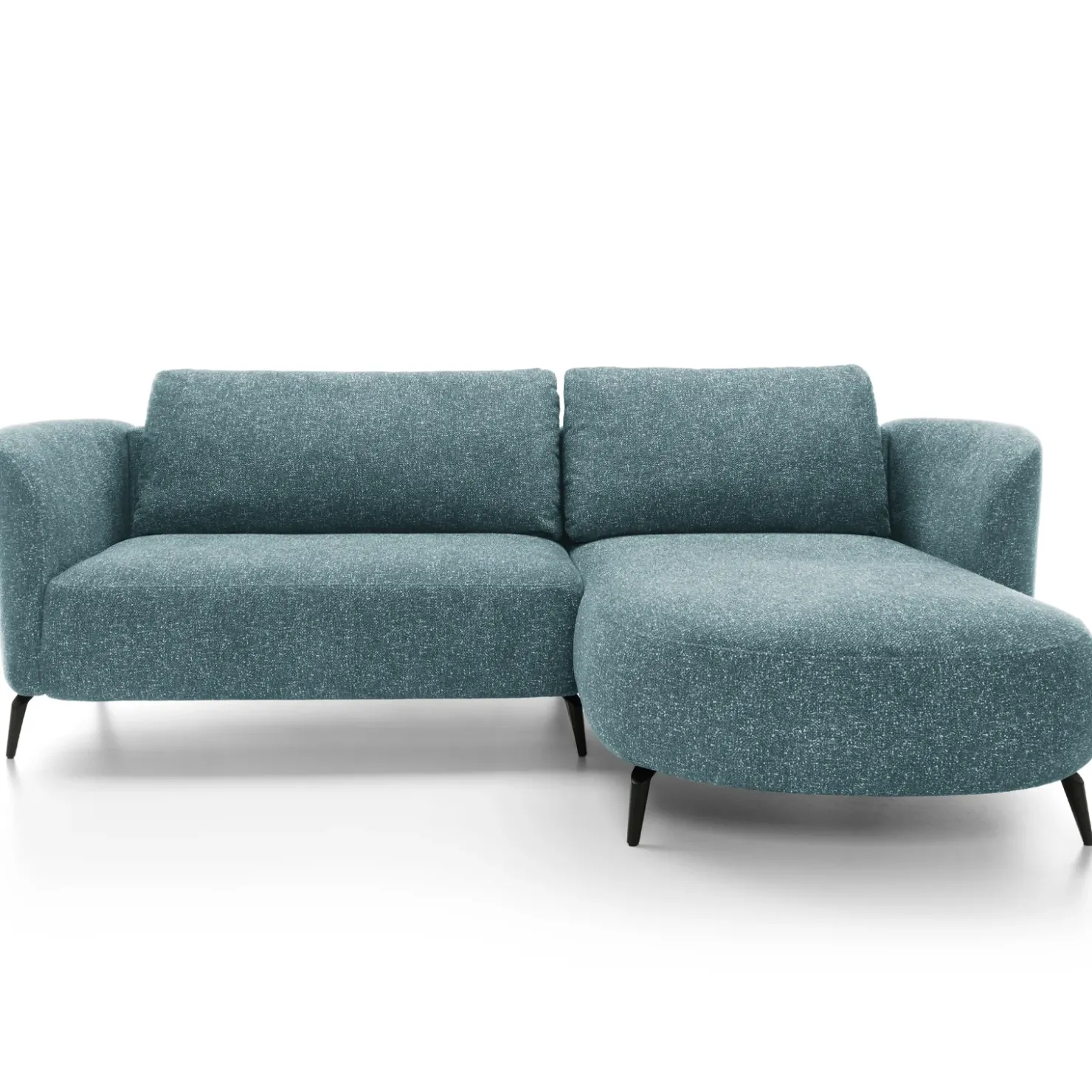 Garnero Arredamenti Divano letto angolare destra 3 posti 260x180cm tessuto bouclè azzurro Repose Tessuto Bouclè Blur Azzurro Best