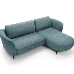 Garnero Arredamenti Divano letto angolare destra 3 posti 260x180cm tessuto bouclè azzurro Repose Tessuto Bouclè Blur Azzurro Best