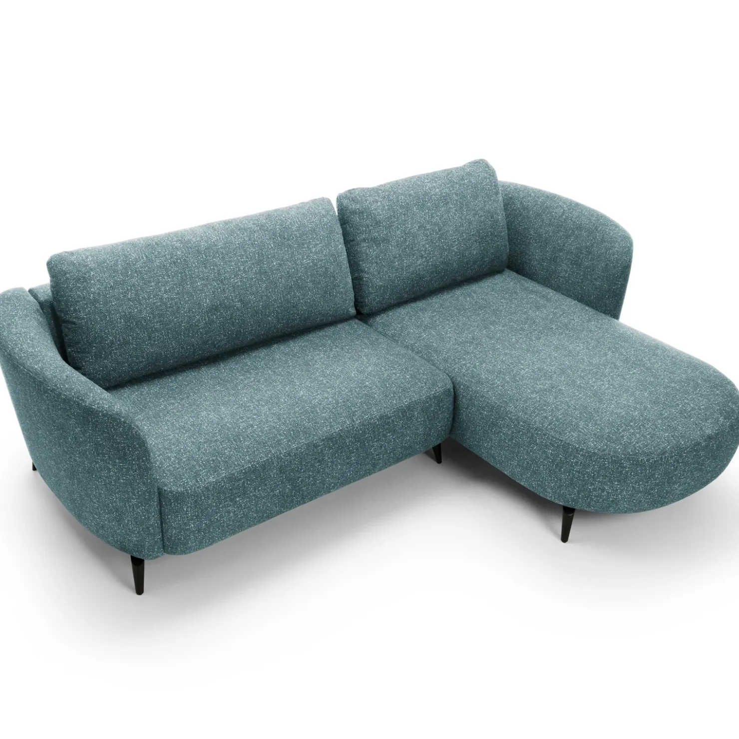 Garnero Arredamenti Divano letto angolare destra 3 posti 260x180cm tessuto bouclè azzurro Repose Tessuto Bouclè Blur Azzurro Best