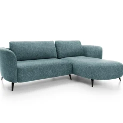 Garnero Arredamenti Divano letto angolare destra 3 posti 260x180cm tessuto bouclè azzurro Repose Tessuto Bouclè Blur Azzurro Best