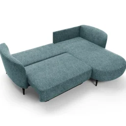 Garnero Arredamenti Divano letto angolare destra 3 posti 260x180cm tessuto bouclè azzurro Repose Tessuto Bouclè Blur Azzurro Best