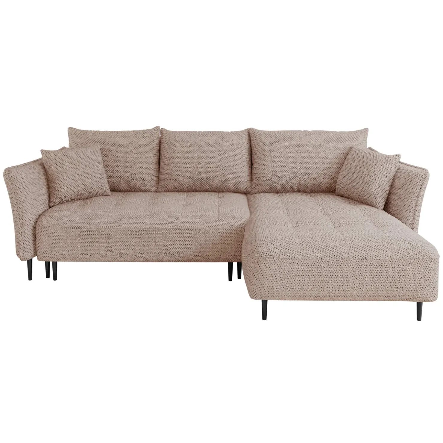 Garnero Arredamenti Divano letto angolare destro 3 posti 276x158cm tessuto rosa Angle Tessuto Peluche Onega Rosa Clearance