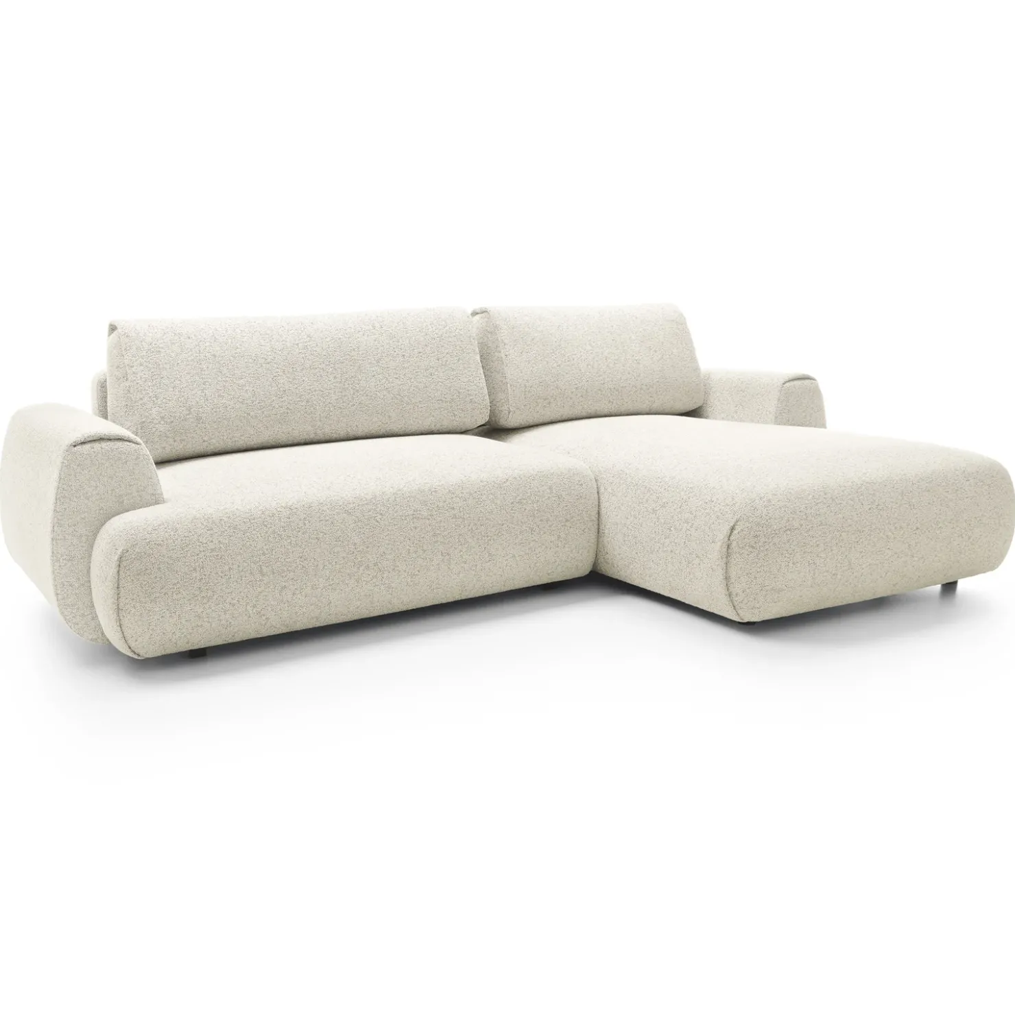 Garnero Arredamenti Divano letto angolare destra 3 posti 270x167cm tessuto bianco Cloudify Tessuto Puente Bianco Online