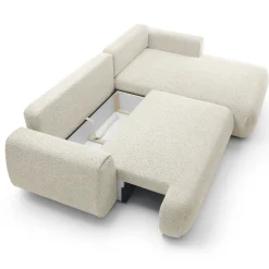 Garnero Arredamenti Divano letto angolare destra 3 posti 270x167cm tessuto bianco Cloudify Tessuto Puente Bianco Online