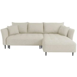 Garnero Arredamenti Divano letto angolare destro 3 posti 276x158cm tessuto beige Angle Tessuto Peluche Onega Beige Discount