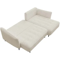 Garnero Arredamenti Divano letto angolare destro 3 posti 276x158cm tessuto beige Angle Tessuto Peluche Onega Beige Discount