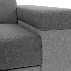 Garnero Arredamenti Divano letto angolare destra 5 posti 253x188cm grigio Almese Tessuto Treccia Fine Lux Grigio Sale