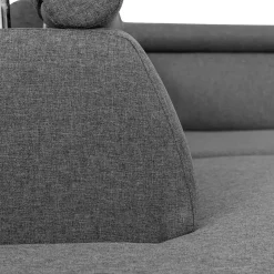 Garnero Arredamenti Divano letto angolare destra 5 posti 253x188cm grigio Almese Tessuto Treccia Fine Lux Grigio Sale