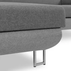 Garnero Arredamenti Divano letto angolare destra 5 posti 253x188cm grigio Almese Tessuto Treccia Fine Lux Grigio Sale