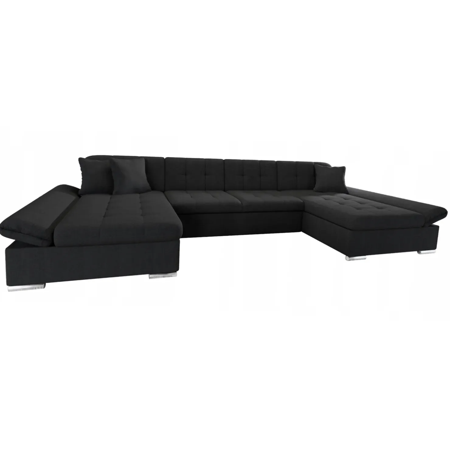 Garnero Arredamenti Divano letto angolare moderno design 360x160cm nero Carpiano Discount