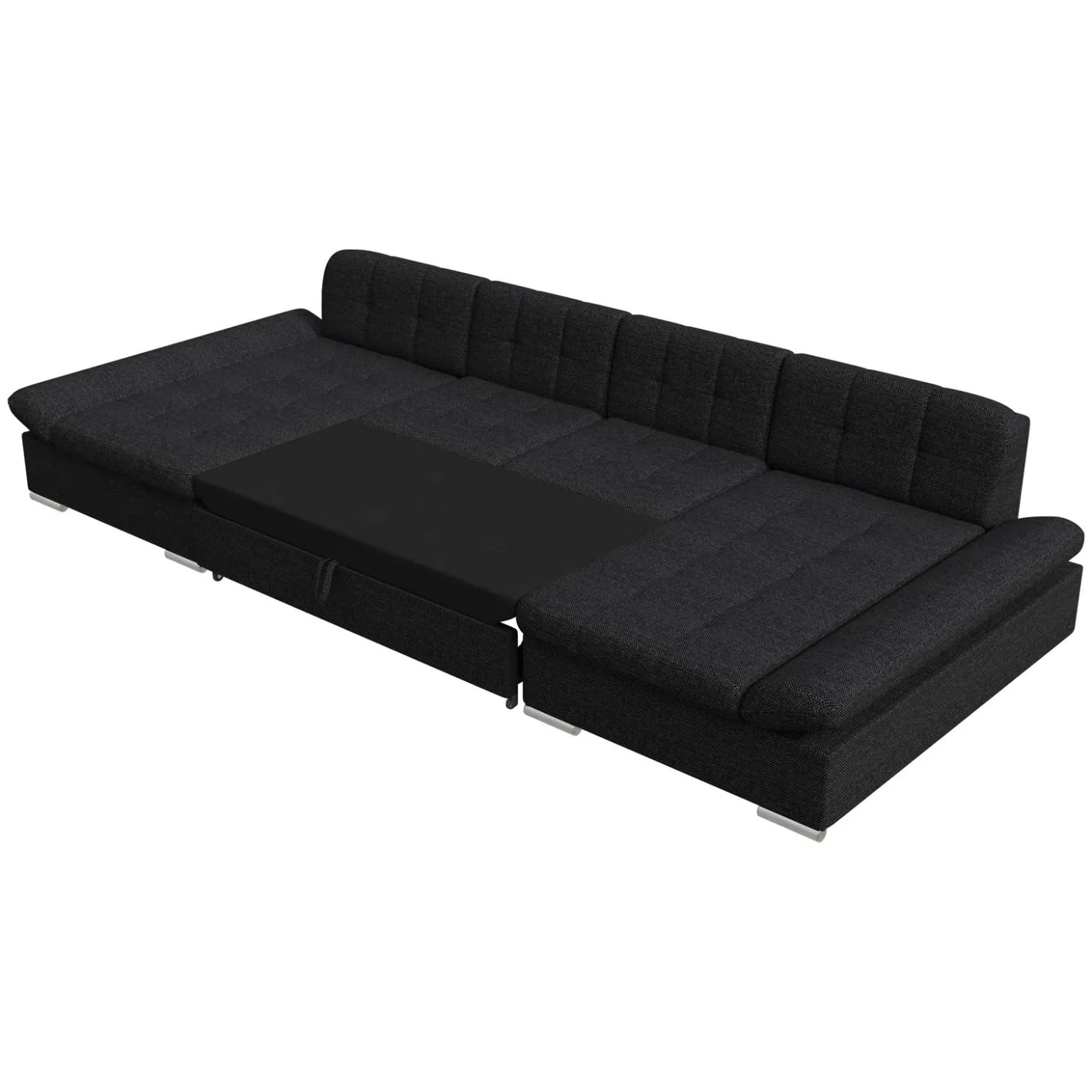 Garnero Arredamenti Divano letto angolare moderno design 360x160cm nero Carpiano Discount
