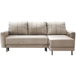 Garnero Arredamenti Divano letto angolare reversibile 230x140cm tessuto beige Baffy Online