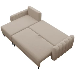 Garnero Arredamenti Divano letto angolare reversibile 230x140cm tessuto beige Baffy Online