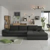 Garnero Arredamenti Divano letto angolare reversibile 313x215cm tessuto antracite Puffo Best