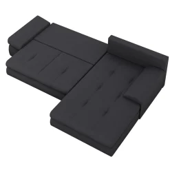 Garnero Arredamenti Divano letto angolare reversibile 313x215cm tessuto antracite Puffo Best