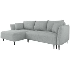 Garnero Arredamenti Divano letto angolare sinistro 3 posti 276x158cm tessuto grigio Angle Tessuto Peluche Onega Grigio