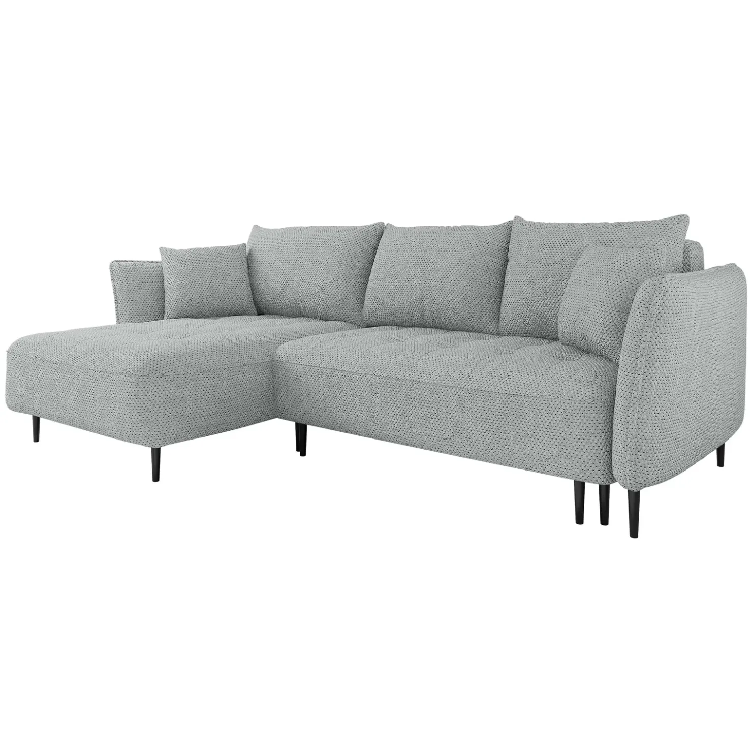 Garnero Arredamenti Divano letto angolare sinistro 3 posti 276x158cm tessuto grigio Angle Tessuto Peluche Onega Grigio