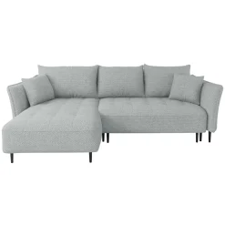 Garnero Arredamenti Divano letto angolare sinistro 3 posti 276x158cm tessuto grigio Angle Tessuto Peluche Onega Grigio