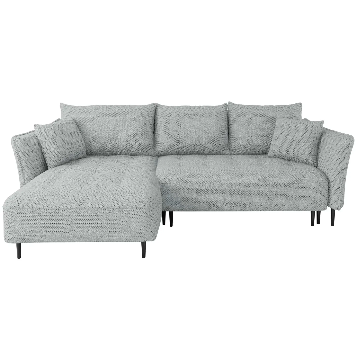 Garnero Arredamenti Divano letto angolare sinistro 3 posti 276x158cm tessuto grigio Angle Tessuto Peluche Onega Grigio