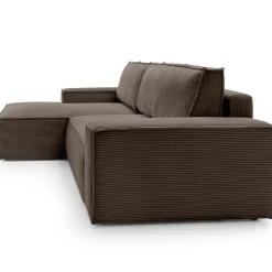 Garnero Arredamenti Divano letto angolare sinistra 3 posti 267x167cm velluto a coste marrone Relaxion Velluto a Coste Poso Marrone
