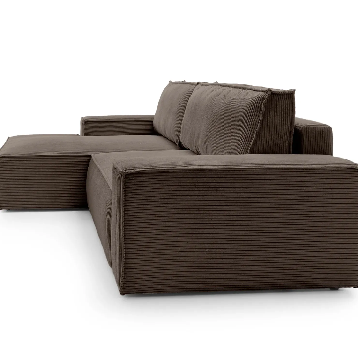 Garnero Arredamenti Divano letto angolare sinistra 3 posti 267x167cm velluto a coste marrone Relaxion Velluto a Coste Poso Marrone