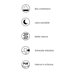 Garnero Arredamenti Divano letto angolare sinistra 3 posti 270x167cm tessuto bianco Cloudify Tessuto Puente Bianco Best