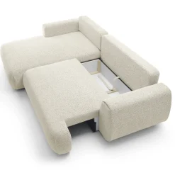 Garnero Arredamenti Divano letto angolare sinistra 3 posti 270x167cm tessuto bianco Cloudify Tessuto Puente Bianco Best