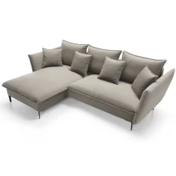 Garnero Arredamenti Divano letto angolare sinistro 3 posti 258x167cm tessuto beige Lushify Tessuto Riviera Vellutato Beige Clearance