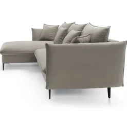 Garnero Arredamenti Divano letto angolare sinistro 3 posti 258x167cm tessuto beige Lushify Tessuto Riviera Vellutato Beige Clearance