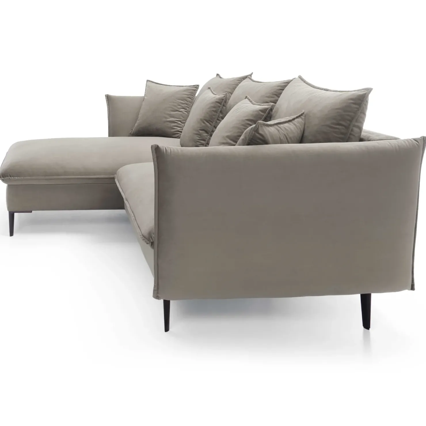 Garnero Arredamenti Divano letto angolare sinistro 3 posti 258x167cm tessuto beige Lushify Tessuto Riviera Vellutato Beige Clearance